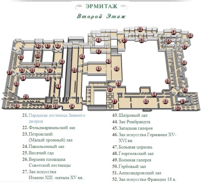 Малая церковь зимнего дворца на плане эрмитажа