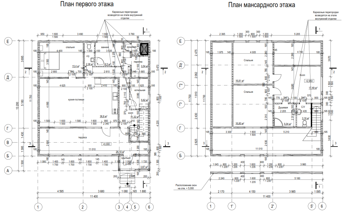 План 1 этажа чертеж