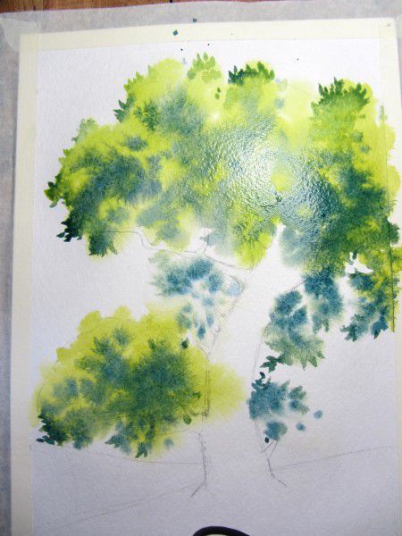 Как нарисовать дерево акварелью, фото № 11