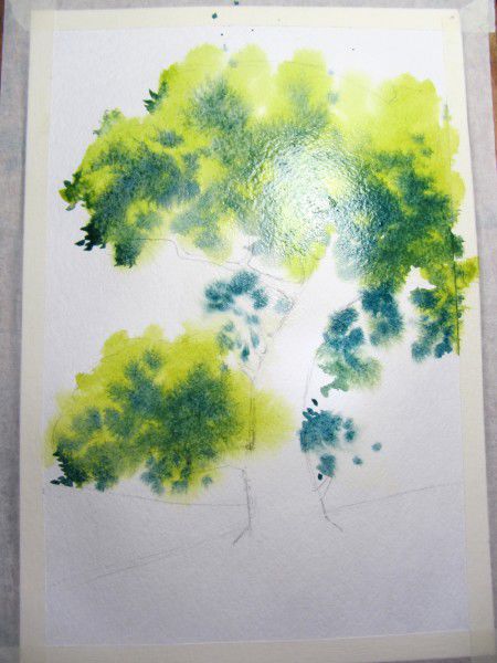 Как нарисовать дерево акварелью, фото № 7
