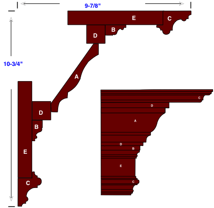 diagram of a stacked crown molding design