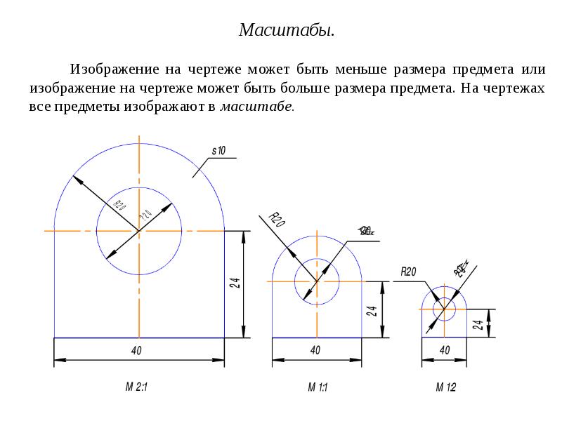 Изображение предмета на чертеже выполненного в масштабе 1 2 относительно самого