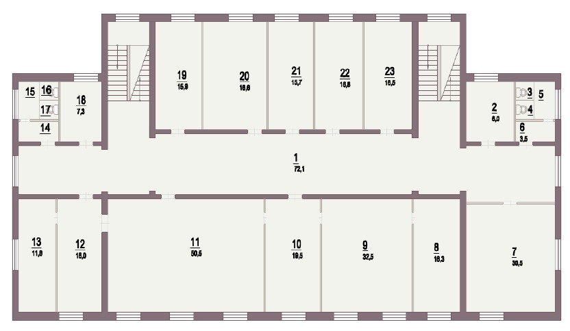 План этажа административного здания