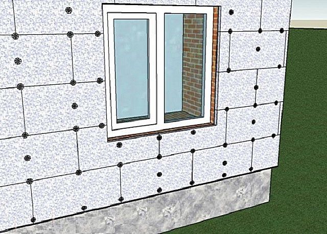 Схема расположения плит пеноплекса на фасаде дома