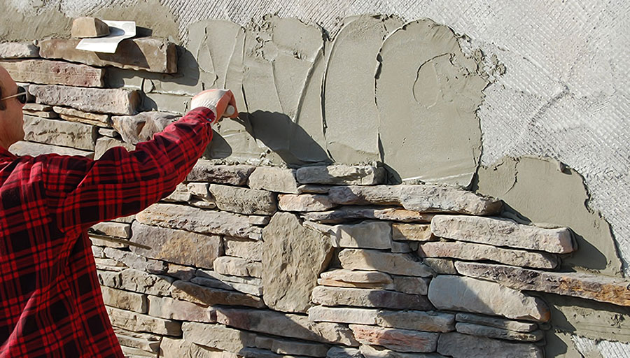 отделка камнем каркасного дома в технологии мокрый фасад