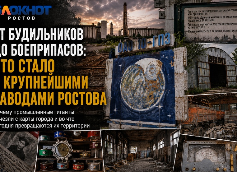 От будильников до боеприпасов: что стало с крупнейшими заводами Ростова
